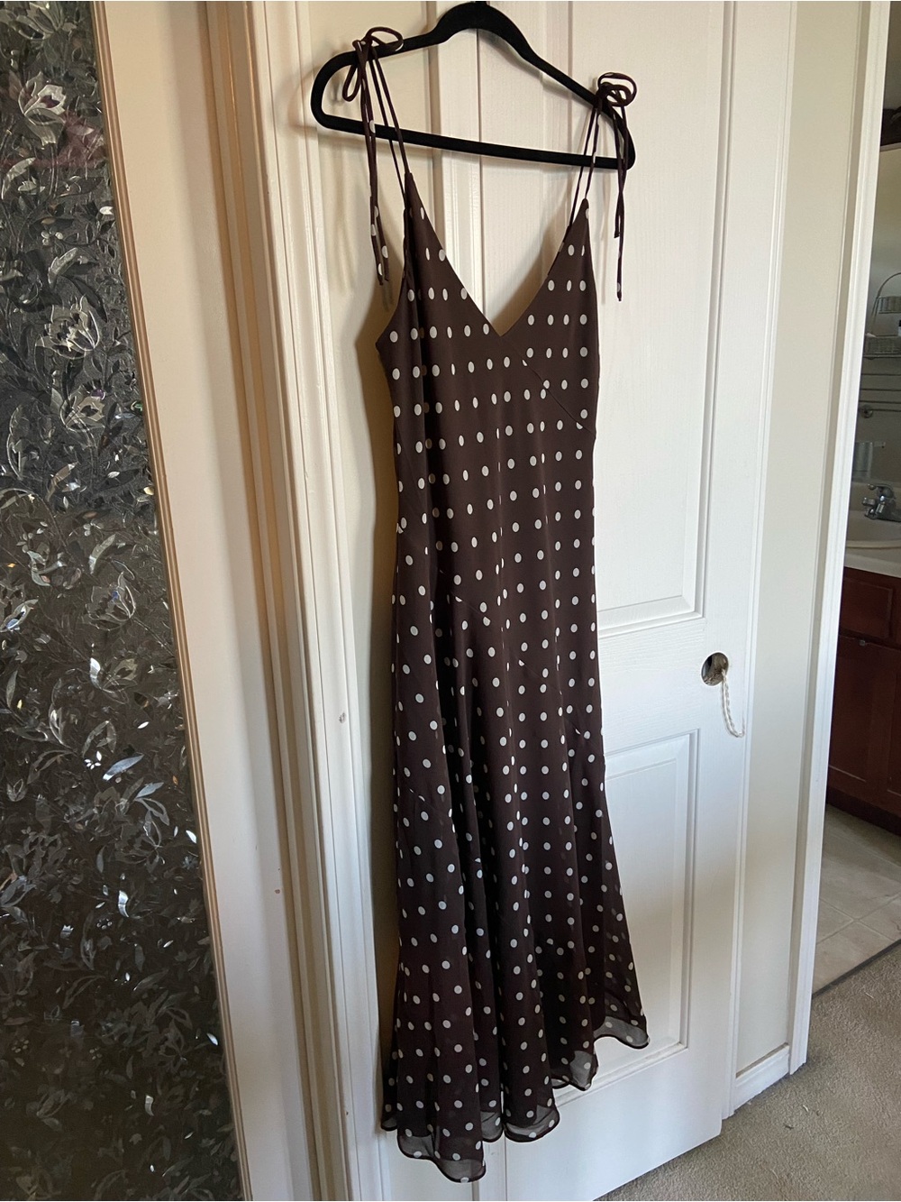 Aritzia Priscilla Dress in Rich Mocha Brown/Light Birch
